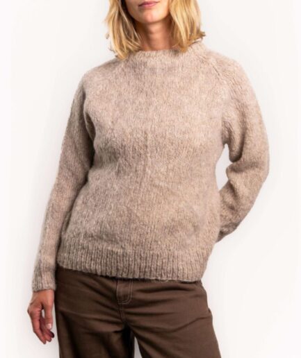 Uld Alpaca Sweater i Sand - Fantastisk Tilbud!