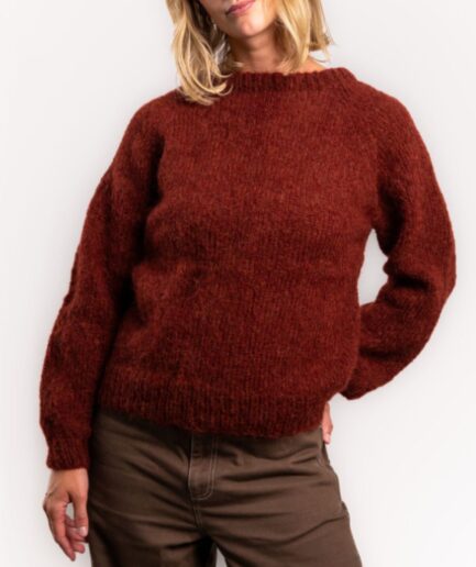 Uld Alpaca Sweater Vin Rød
