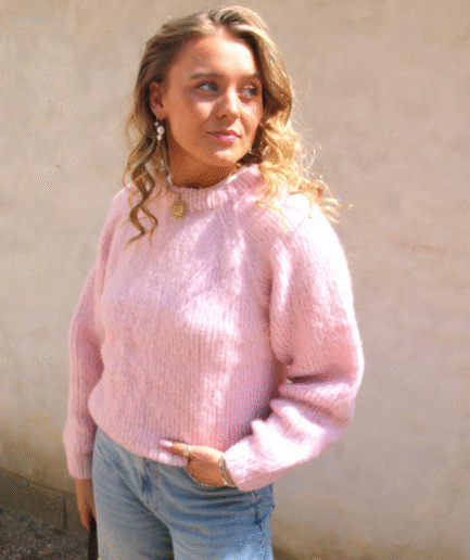 Uld Alpaca Sweater Lyserød