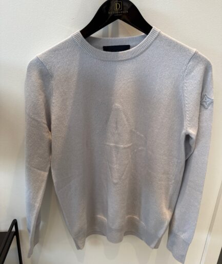 Trolle Cashmere Sweater med Fadet Logo – Lys Grå Stil