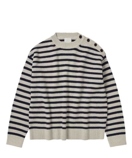 FUB Uld Sweater Stribet Mørkeblå - Tilbud!