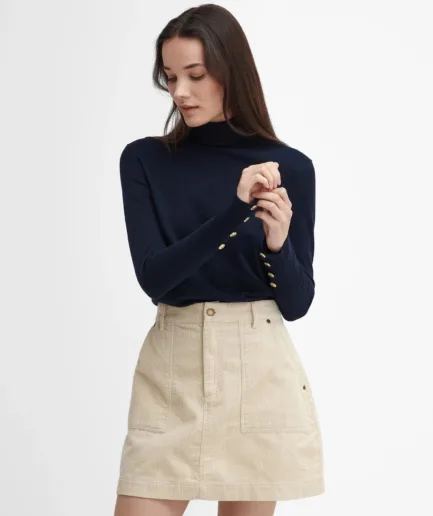 Barbour Highfield Striktrøje i Navy - Tidløs Elegance