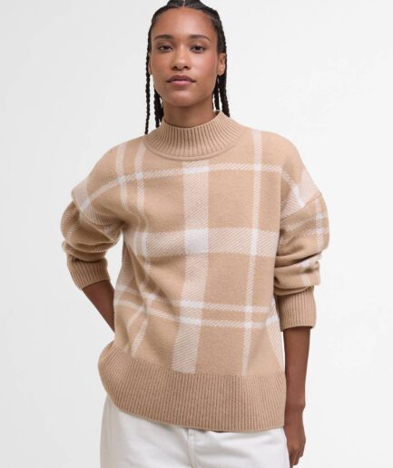 Barbour Harrit Sweater i Pale Caramel - Stilfuld Komfort