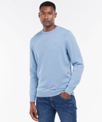Barbour Sweater til Herre - Pima i Mørk Chambray