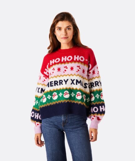 Stribet Oversized Julesweater Dame