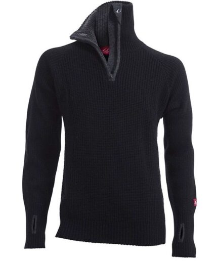 Ulvang Rav Zip Sweater i Uld - Black Charcoal Melange